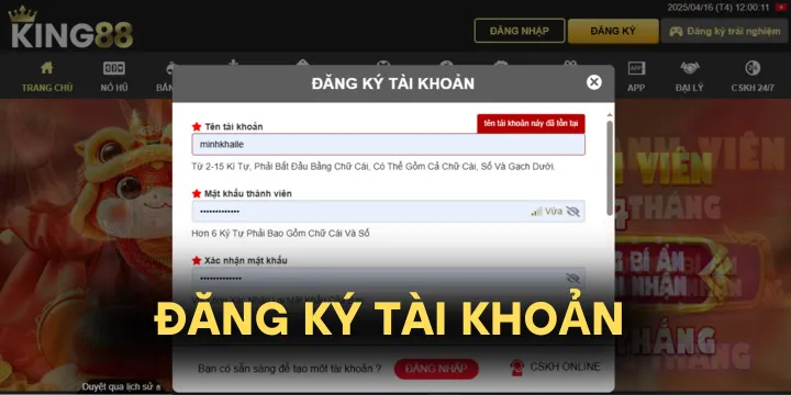 Đăng ký King88 – Tạo tài khoản khởi nghiệp hoàn toàn miễn phí